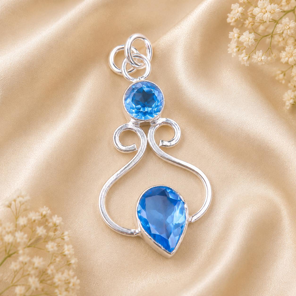 Tanzanite Gemstone 925 Sterling Silver Pear Cut Pendent 1.60″ Gift For Wedding