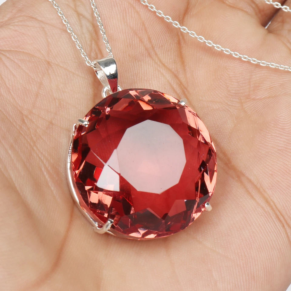 Certified 56.2 Ct Round Cut Natural Zultanite 7 Color Pendant 925 Silver Jewelry