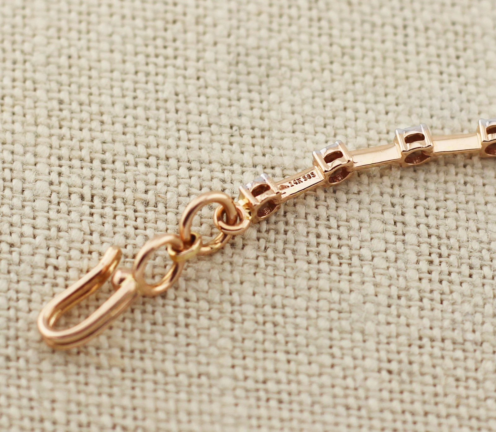 14k Rose Gold 2.25ct Diamond Tennis Necklace