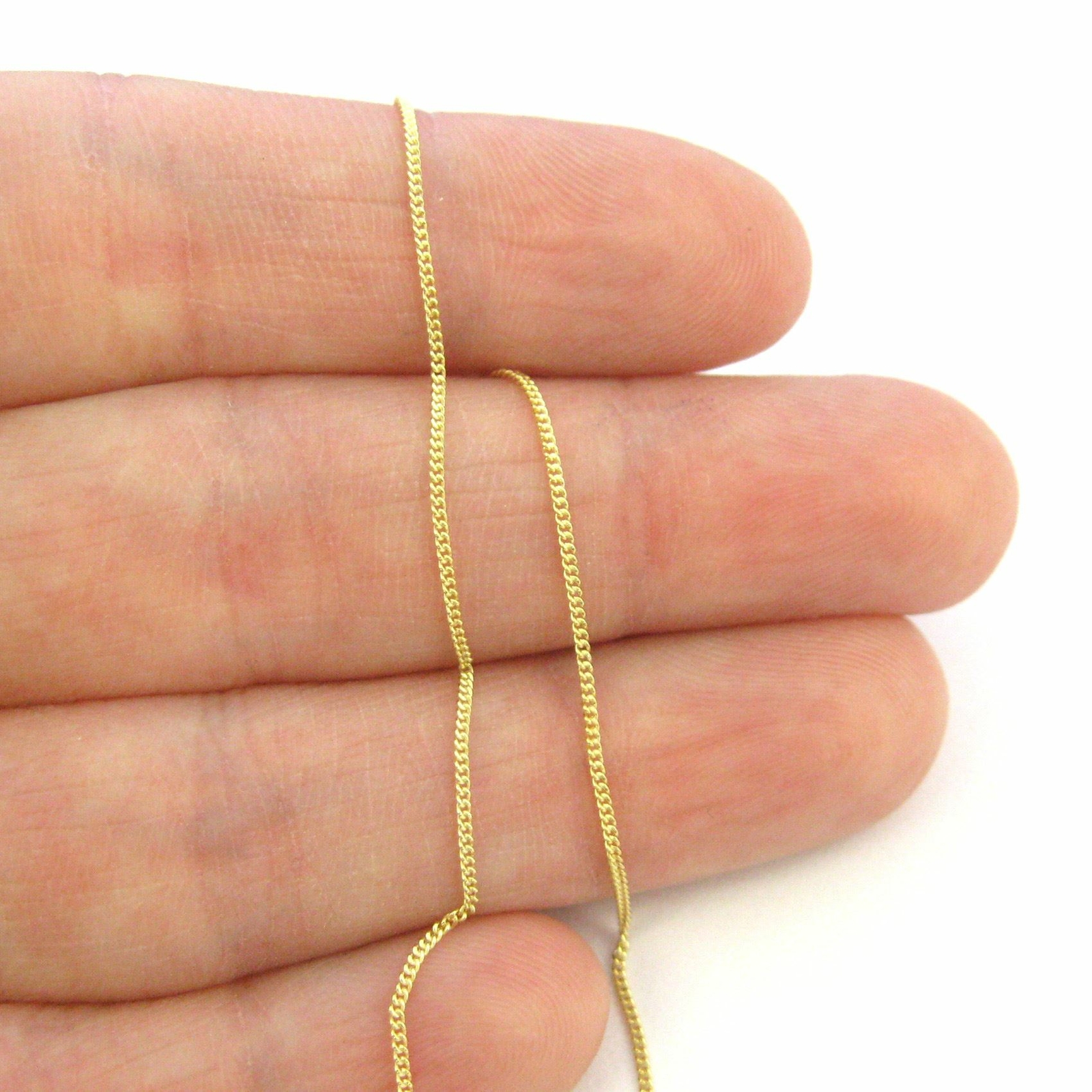 Men&Women’s 18K Yellow Gold Filled 22″ 1.2mm Thin Curb Link Chain Necklace Q819G
