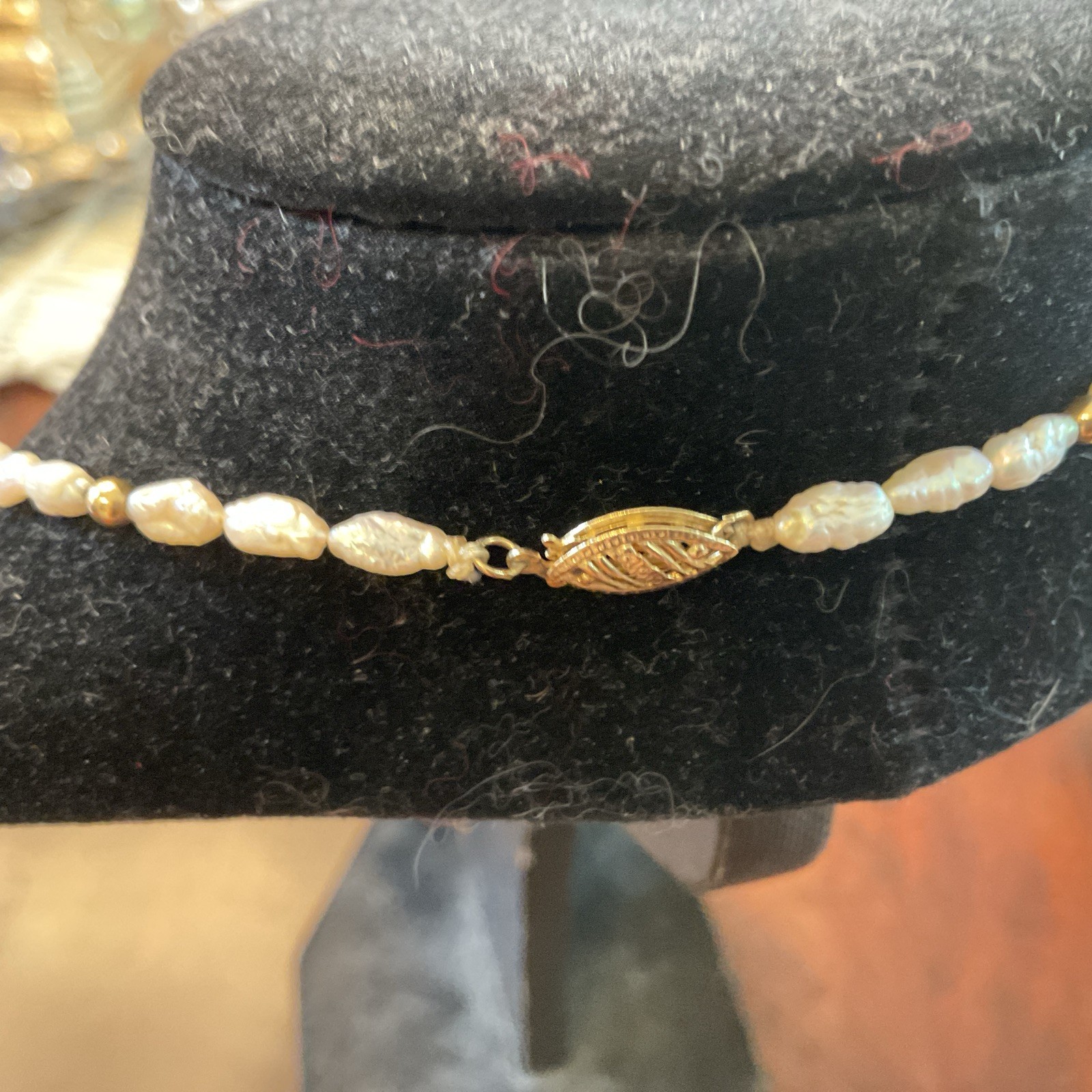 14K Gold & Small Rice Pearl Necklace –Convertible Single or Layered Strand,7.62g