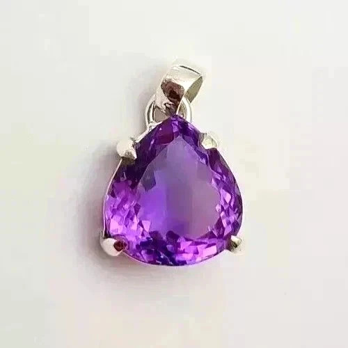 25 Ct Natural Purple Sapphire Pear Cut 925 Solid Silver Pendant Gemstone