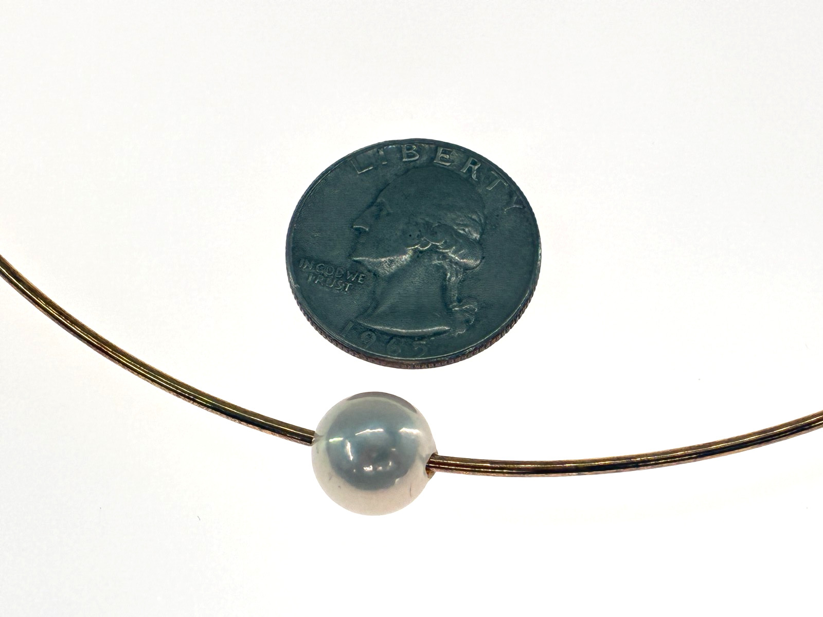Honora Omega Necklace With Sliding Cultured Ming Pearl Sterling Silver Italy 925