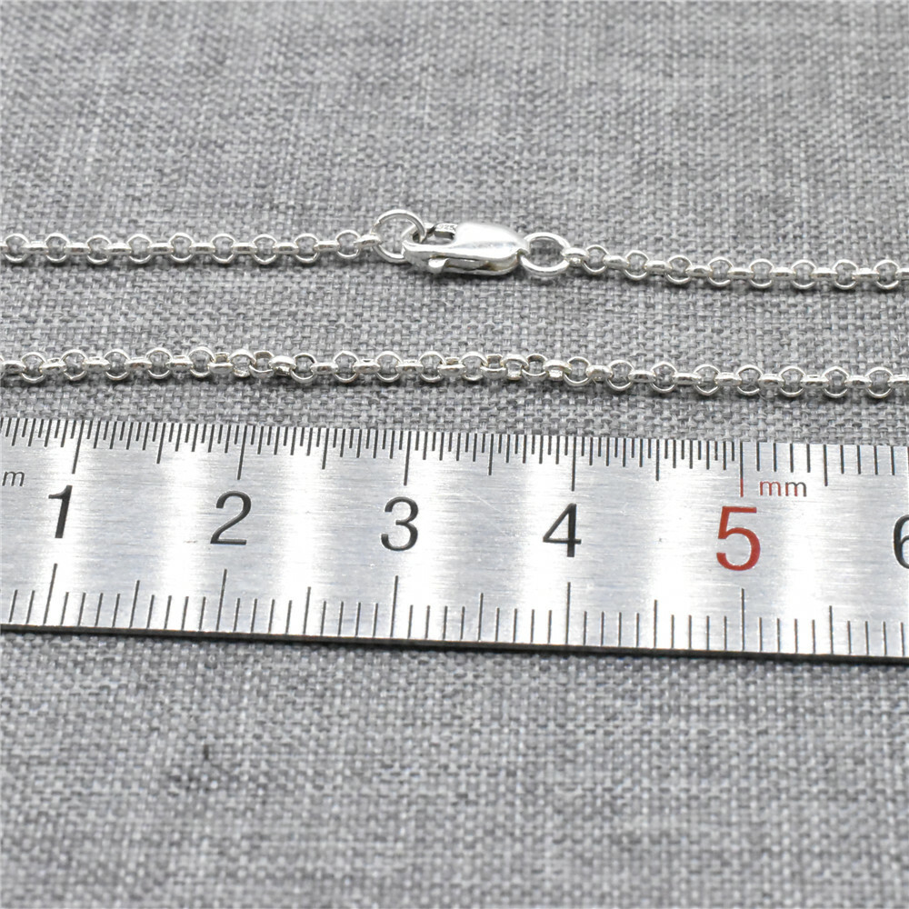 Sterling Silver Shiny Rolo Chain Necklace Lobster Clasp 2mm 16 18 20 22 24 26 30