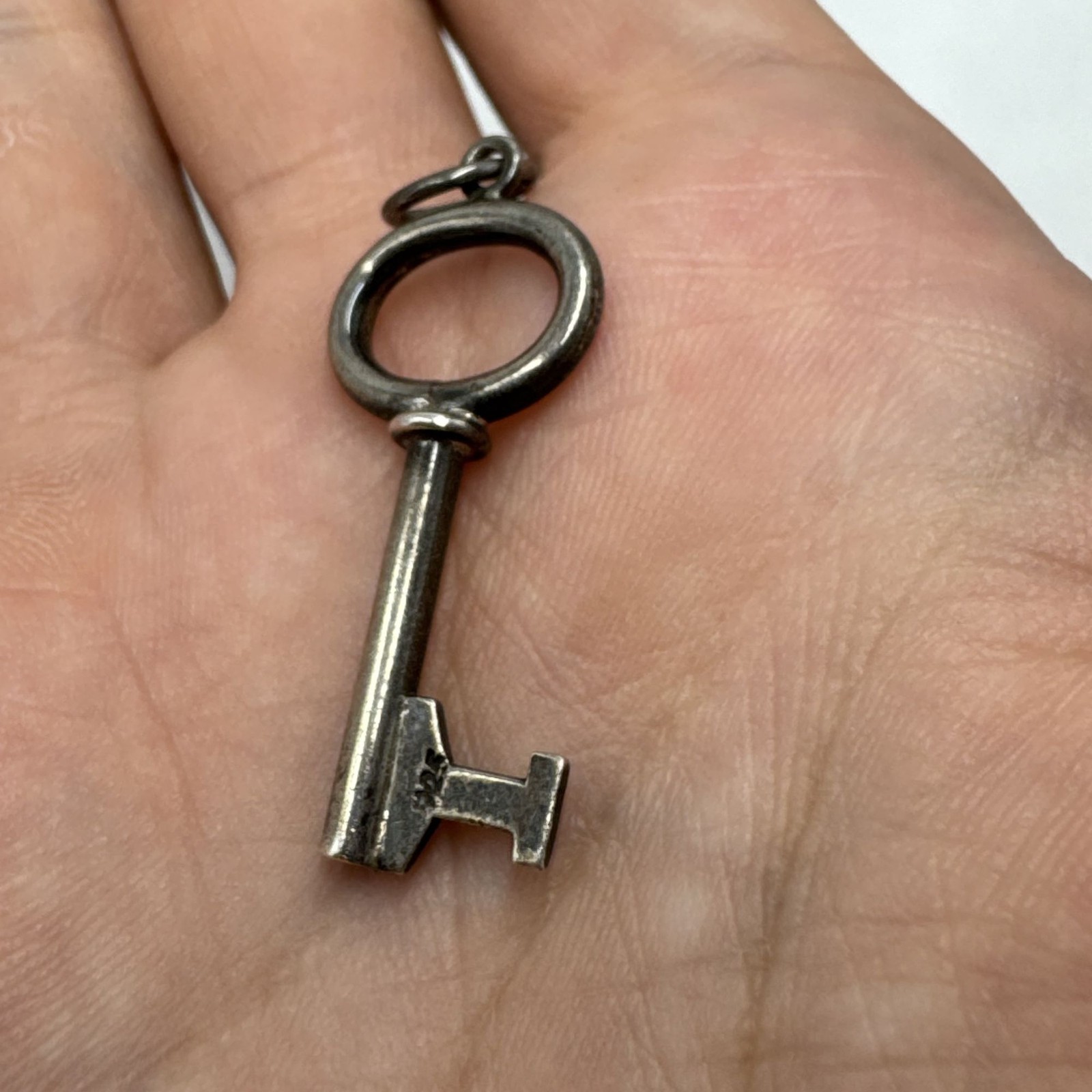 Solid Sterling Silver 925 Skeleton Key Design Pendant Size 1.75″ Length