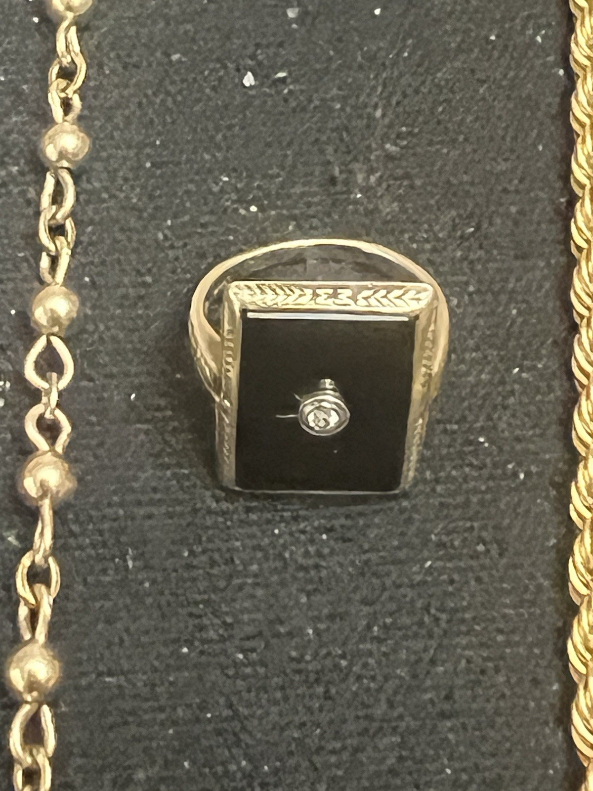 14 K Gold Lot 2-14 K Rings , 3 14 Gf Chains, 14 Solid Gold Bead
