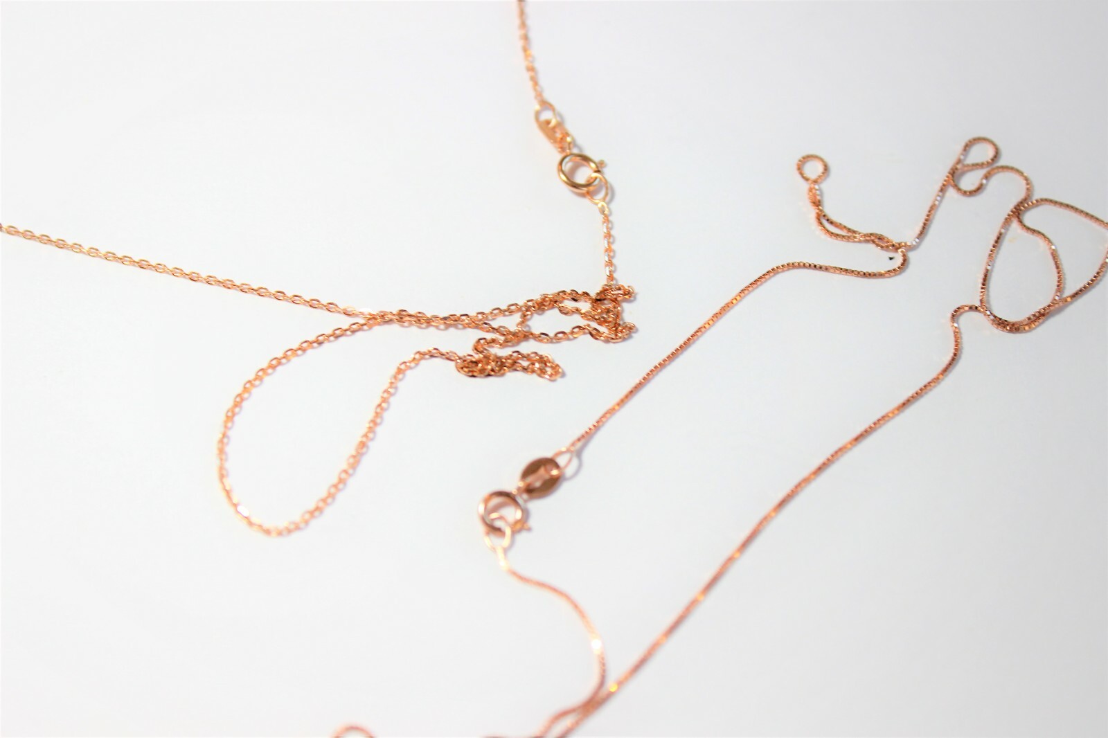 10K Solid Rose Gold Rolo (1mm) & Box (0.6mm) Chain 16-24″