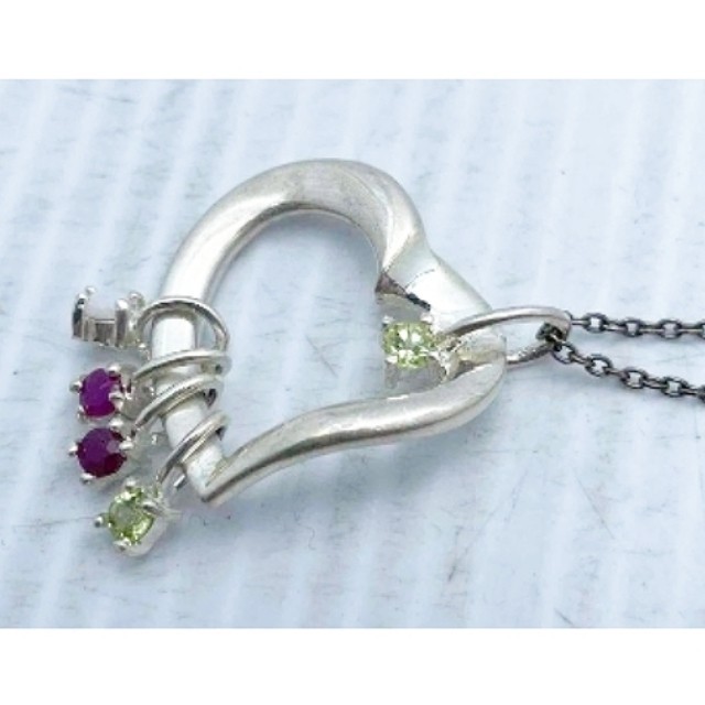 Lenox Heart Gemstones 925 Sterling Silver Birthstones Pendant Vintage