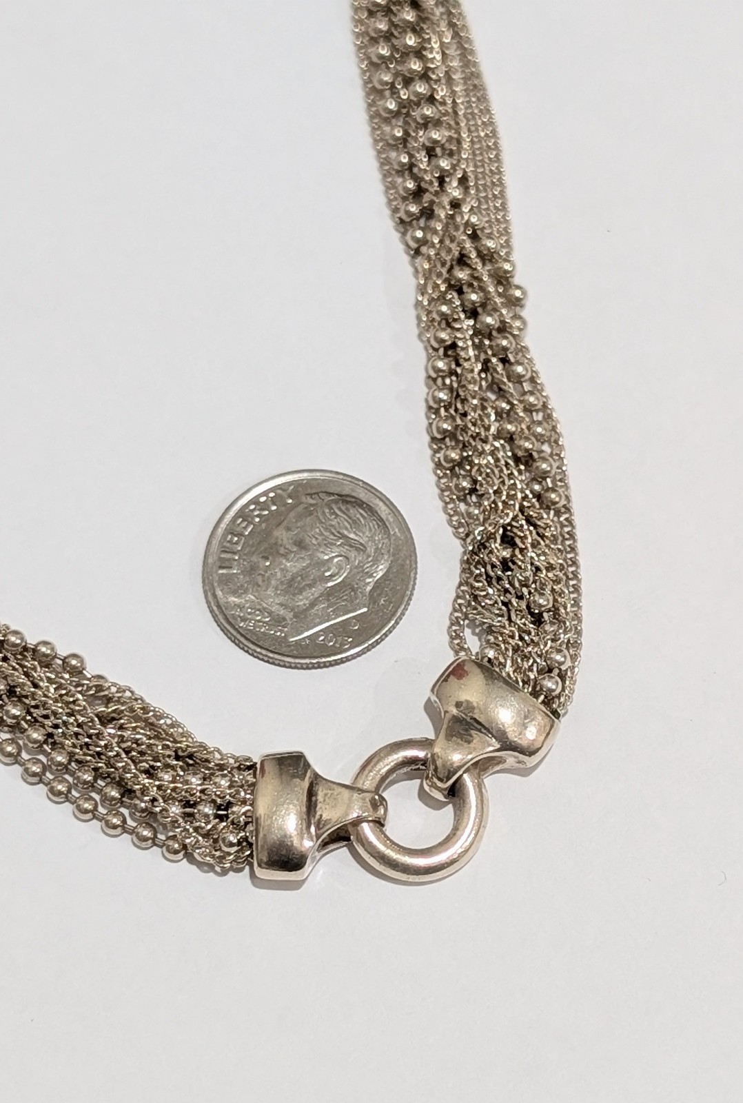 Vintage Links Of London Sterling Silver Multi Strand 18″ Necklace 42 Grams