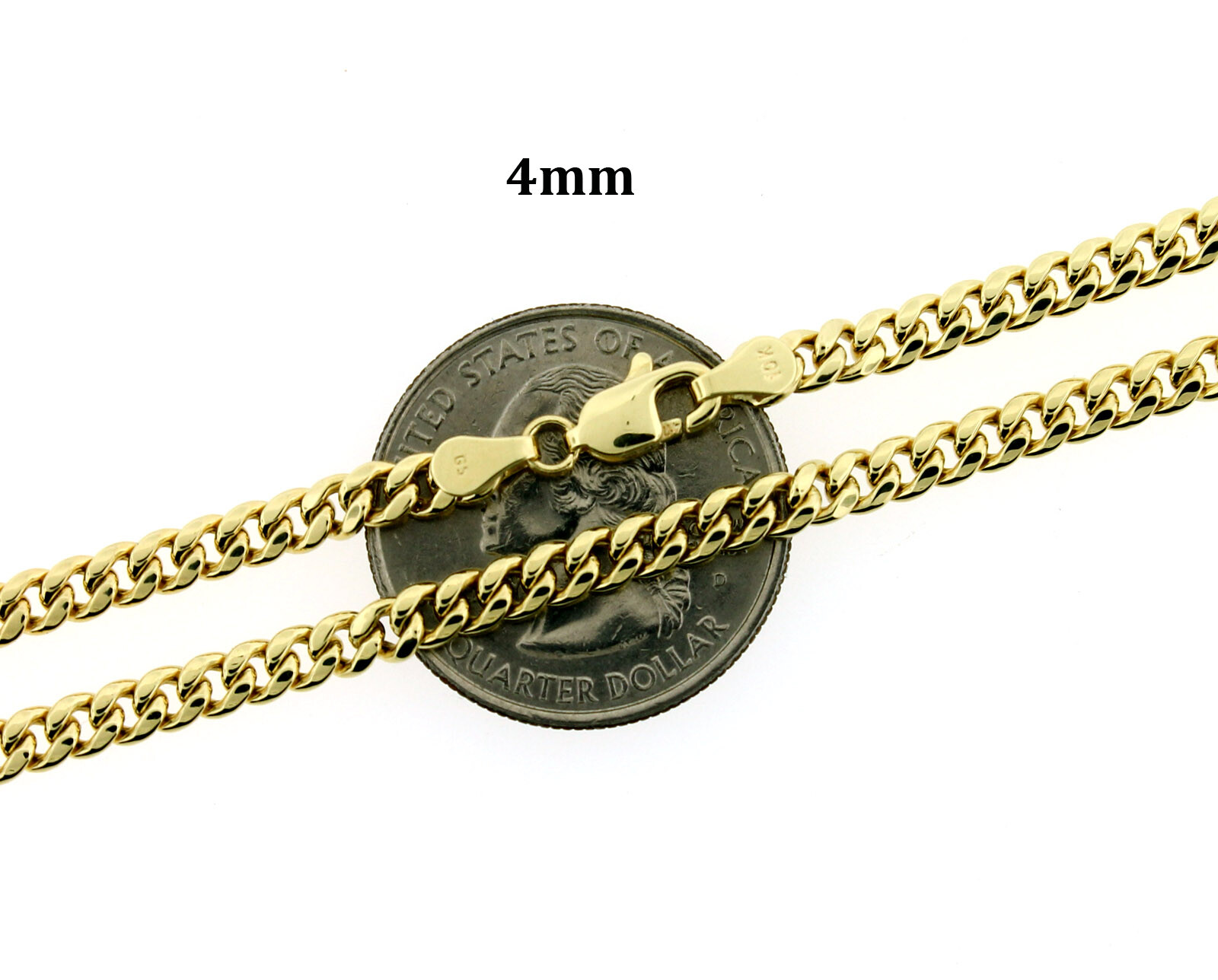 Real 10K Yellow Gold 3mm 4mm 5mm Miami Cuban Link Chain Necklace 16″-26″