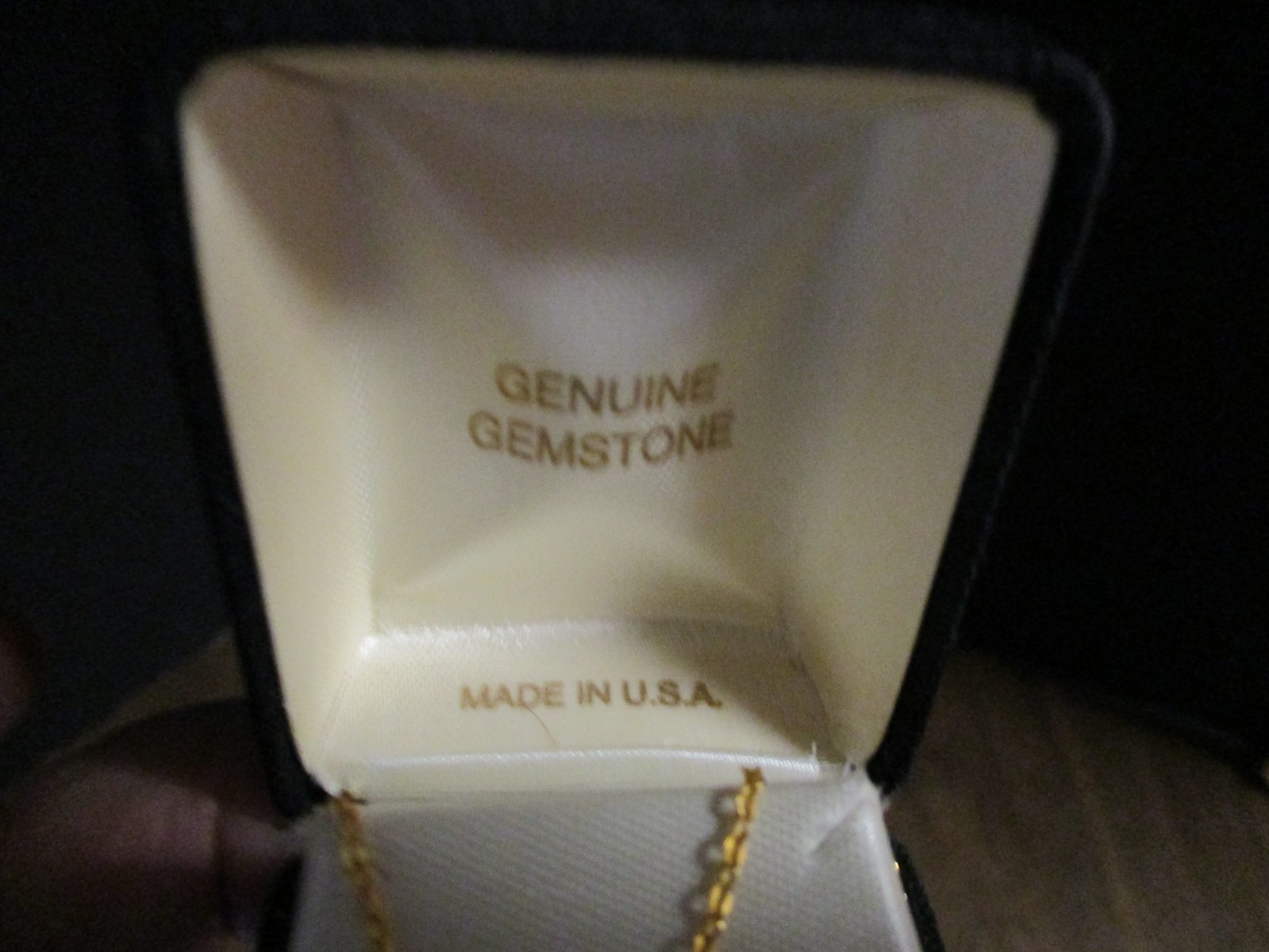 Blue Topaz Genuine Gemstone Necklace, 18″ gold chain, original box included