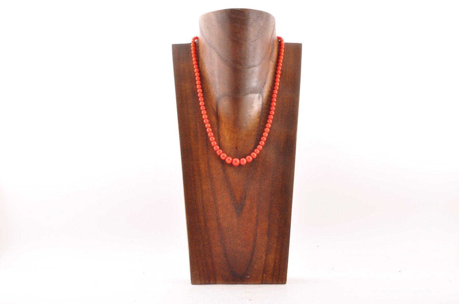 925 silver clasp red coral necklace with Certification (440mm (17.3in) 88.5ct).