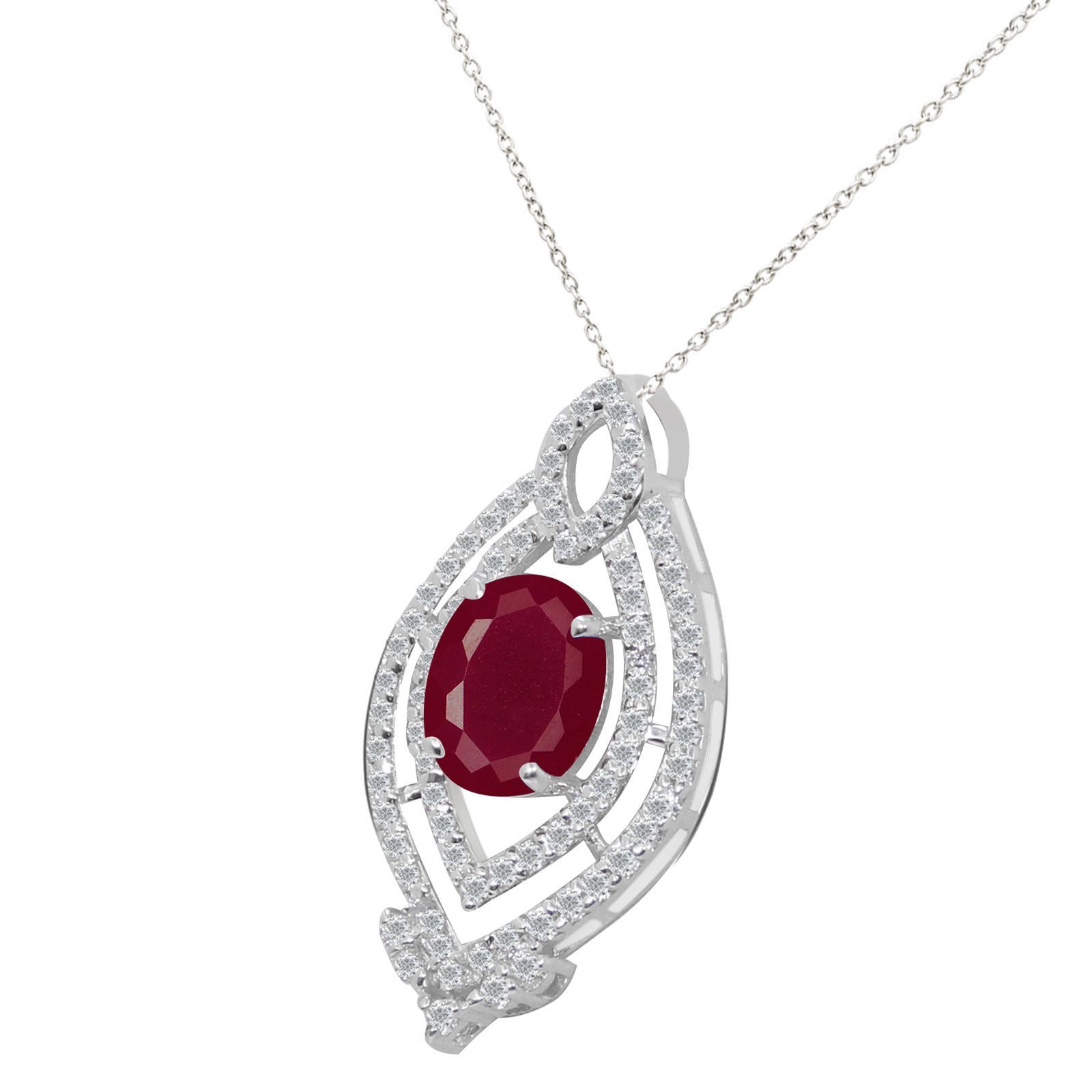 14KT Gold 1.40Ct Natural Red Ruby IGI Certified Diamond Pendant – Tariff Free