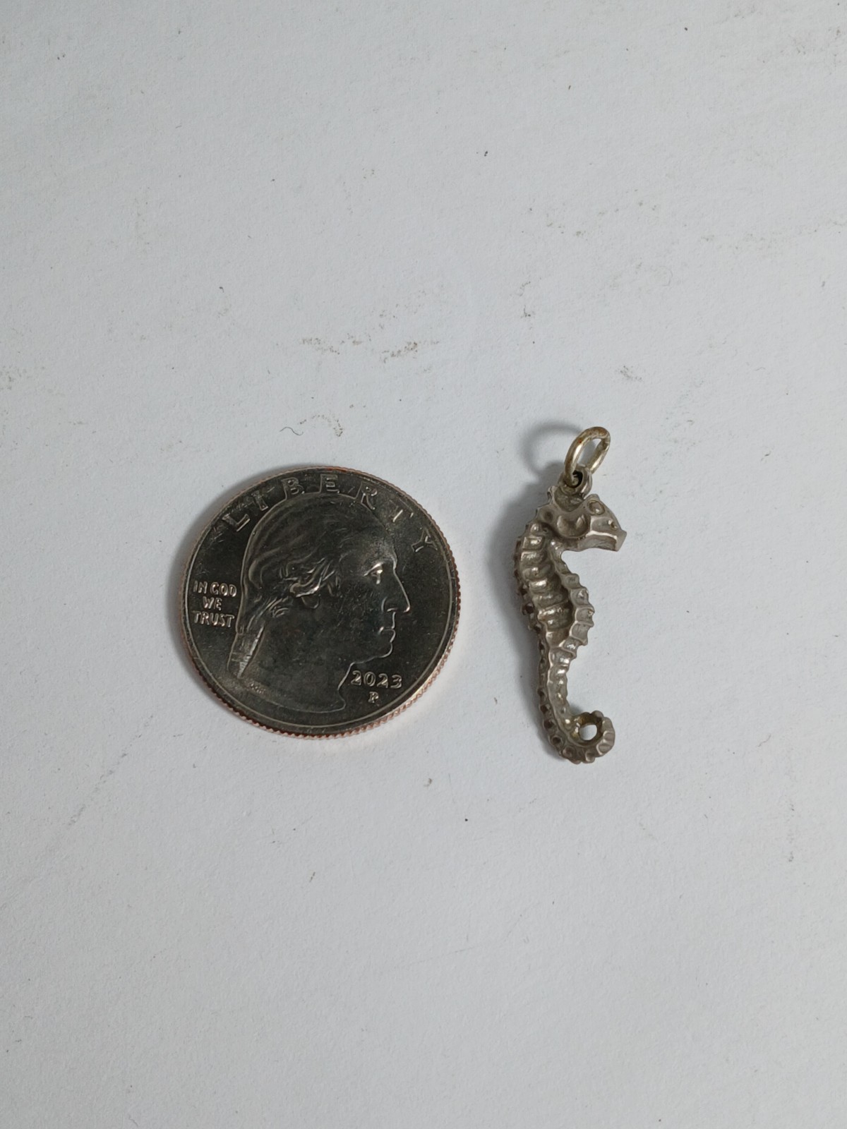 Vintage 925 Sterling Silver Seahorse Pendant Fish Ocean Marine Animals