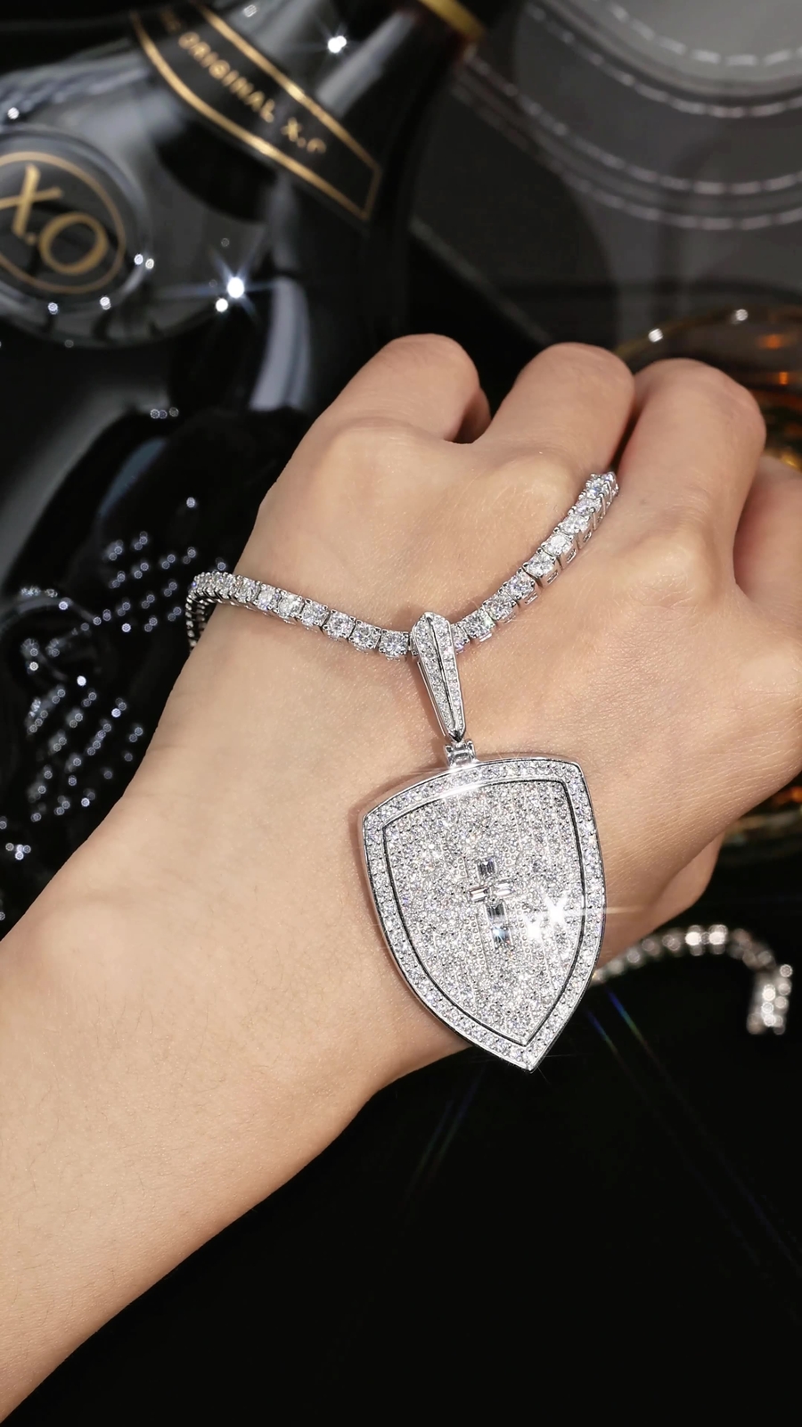 4.47 TCW MOISSANITE Iced Hip Hop Charm Pendant Pass Tester 925 Sterling Silver