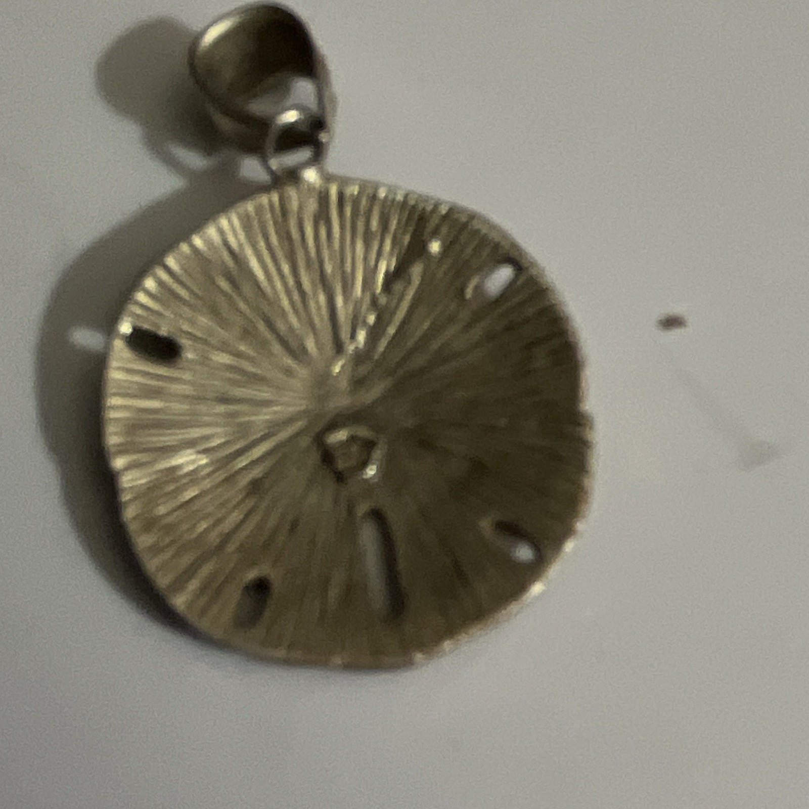 925 Sterling Silver Round Sand Dollar Charm Pendant, Beach Theme, No Stone