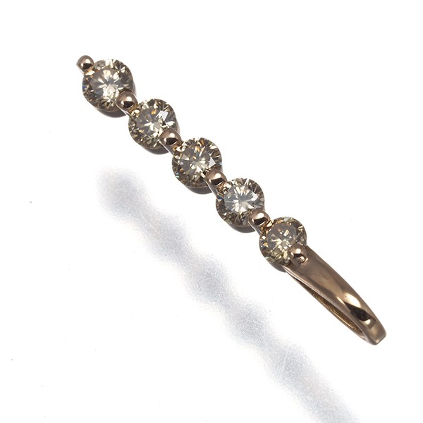 Auth GSTV Pendant Brown Diamond 0.30ct 5P 18K 750 Rose Gold
