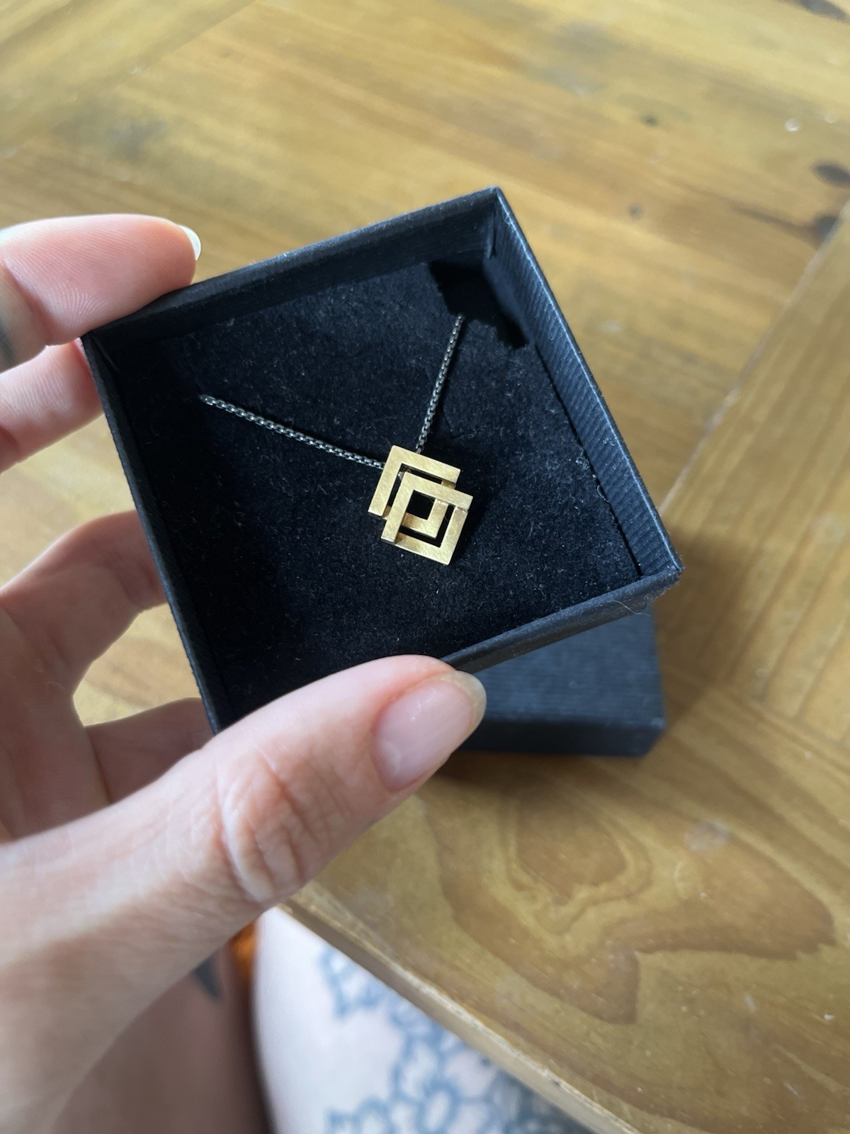 Helen Rankin Double Geom Pendant 18ct gold-plated silver
