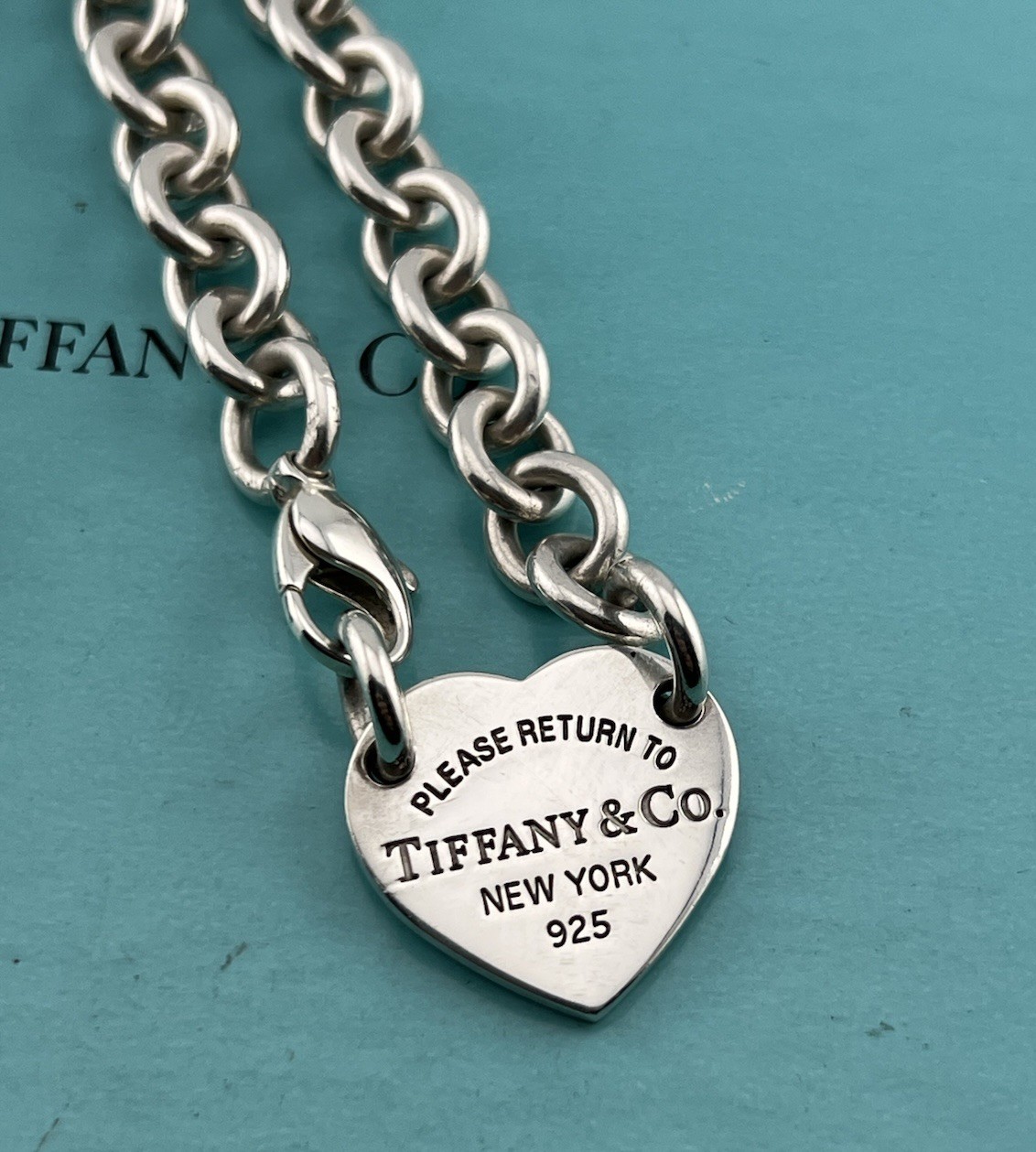 Tiffany & Co. Sterling Silver “Return To Tiffany” Heart Tag Choker Necklace 15”