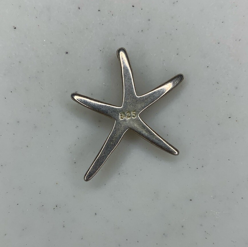Used 925 Sterling Silver Starfish Pendant, Marked “925”, Unbranded – 3.5 Grams