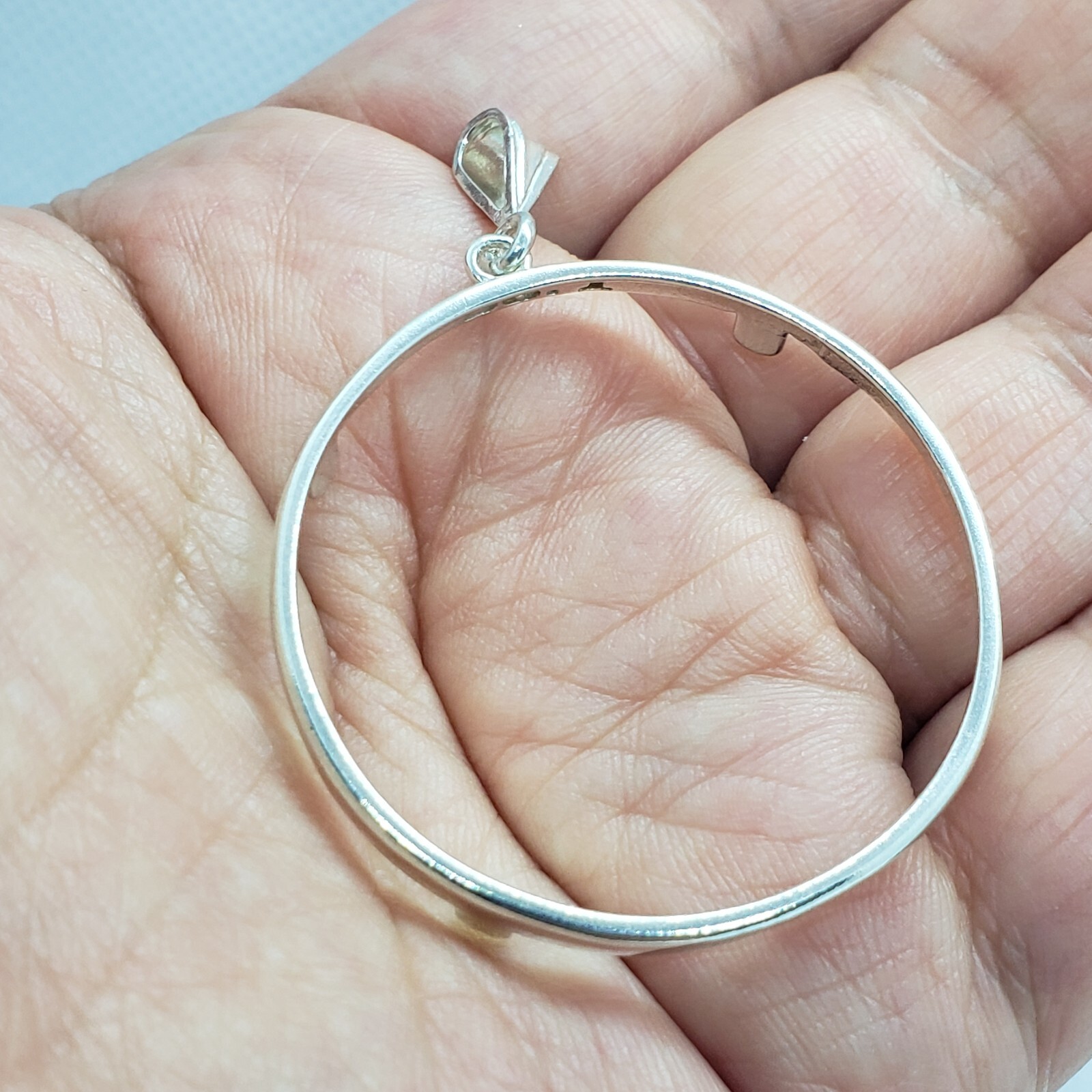Solid Sterling Silver Mexican Cien Pesos Bezel 39 mm Coins Prong Back Round Edge
