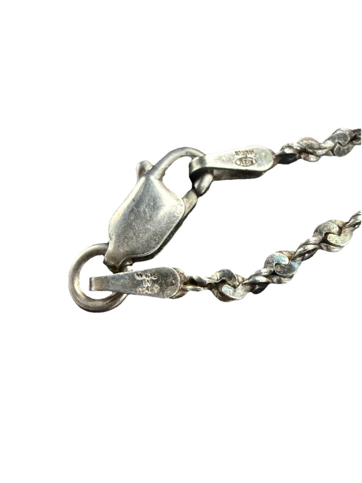 Vintage 925 Silver 24” Milor Italy Twist Rope Ball Slide Necklace 3mm