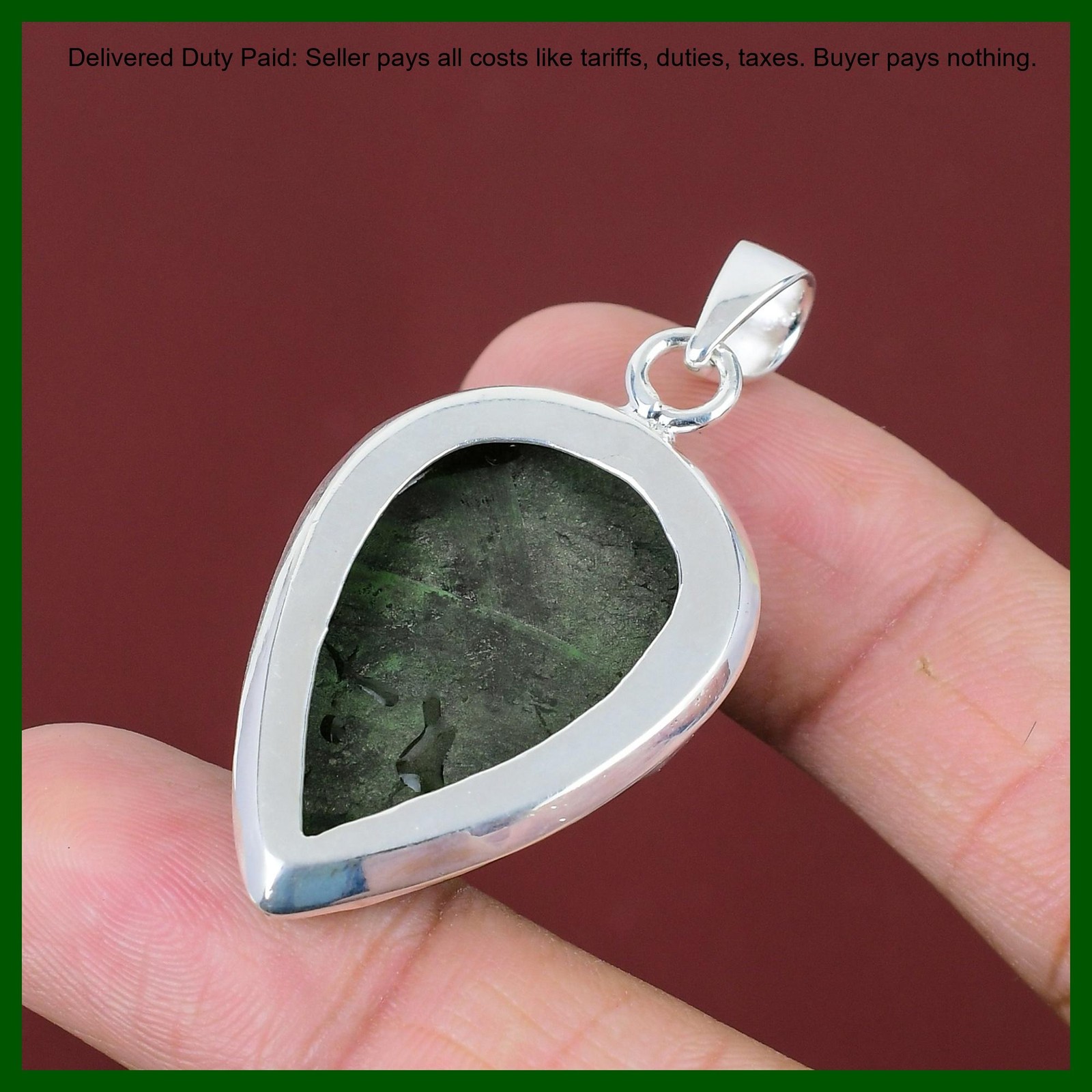 925 Silver Pear Pyrite Gemstone Solar Chakra Engagement Birthday Pendant Jewelry