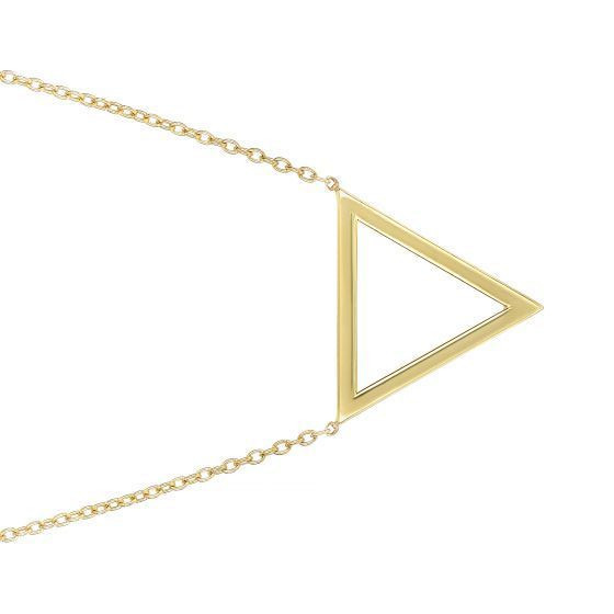 Triangle Design 14K Polished Yellow Gold 18″ Necklace