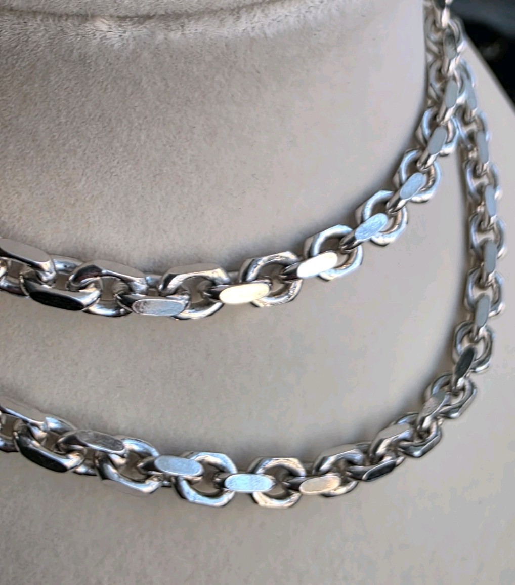 Karizia Spa 925 Sterling Silver Chain Necklace 24 Inches 5mm Width Made In Italy