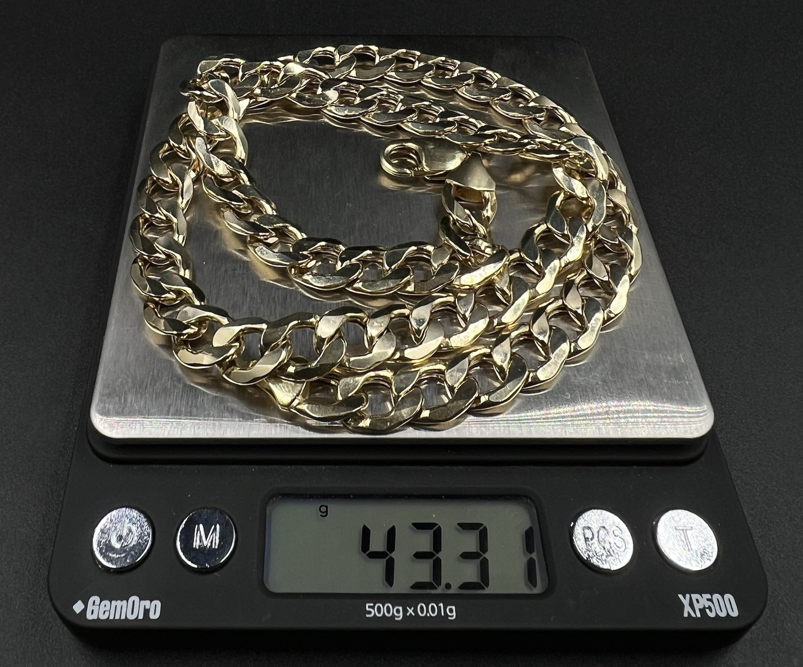22” 14K Hollow Yellow Gold Diamond Cut Cuban Chain | 43.3g | 11MM | Lobster
