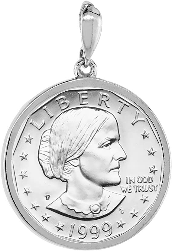 925 Sterling Silver Susan B. Anthony Bezel Sacagawea 26 mm Coins Square Edge