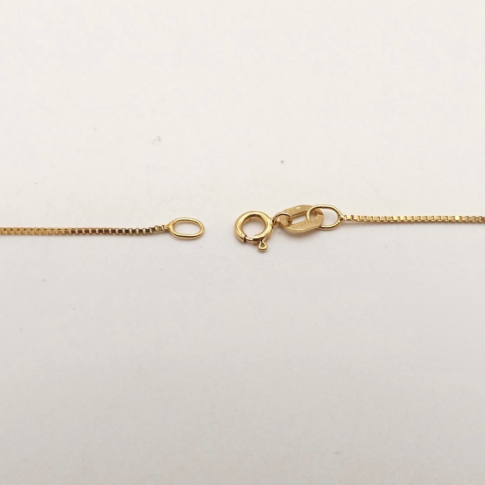 Solid 14k Gold Box Link Pendant Chain Necklace 16in New