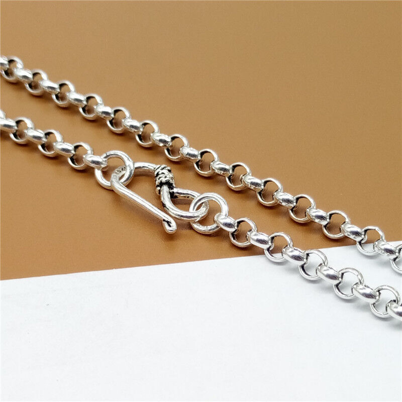 Sterling Silver Rolo Chain Necklace 3.5mm 4mm 5mm 6mm 8mm 18 20 22 24 26 28″