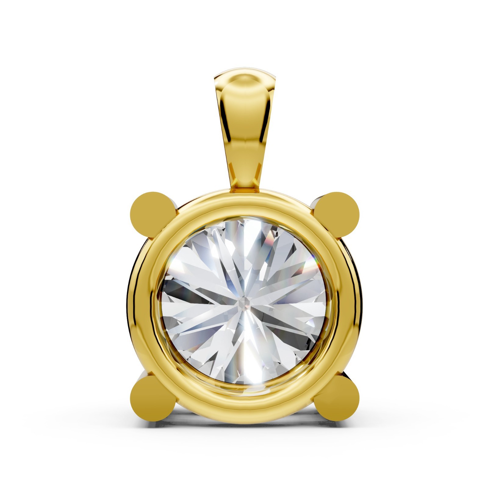 Lab Grown Diamond Solitaire Pendant Solid 14k Gold Round Diamond Necklace