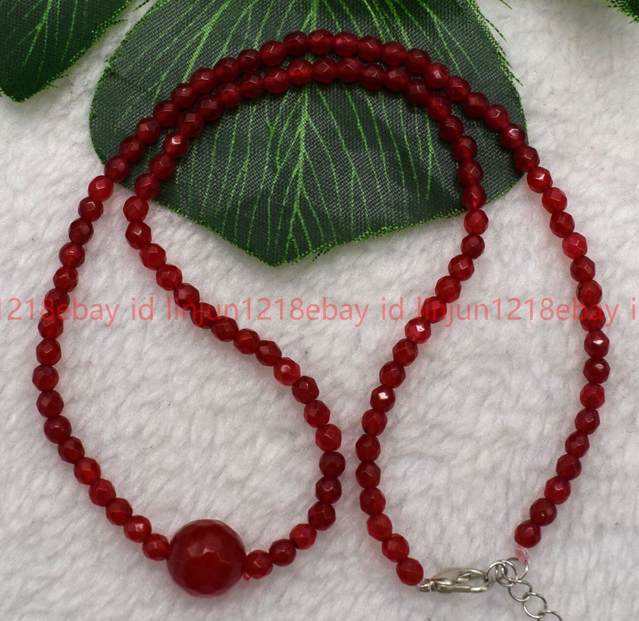 Beautiful Natural 4mm Faceted Red Jade Round Gemstone Beaded Necklace 16-28in