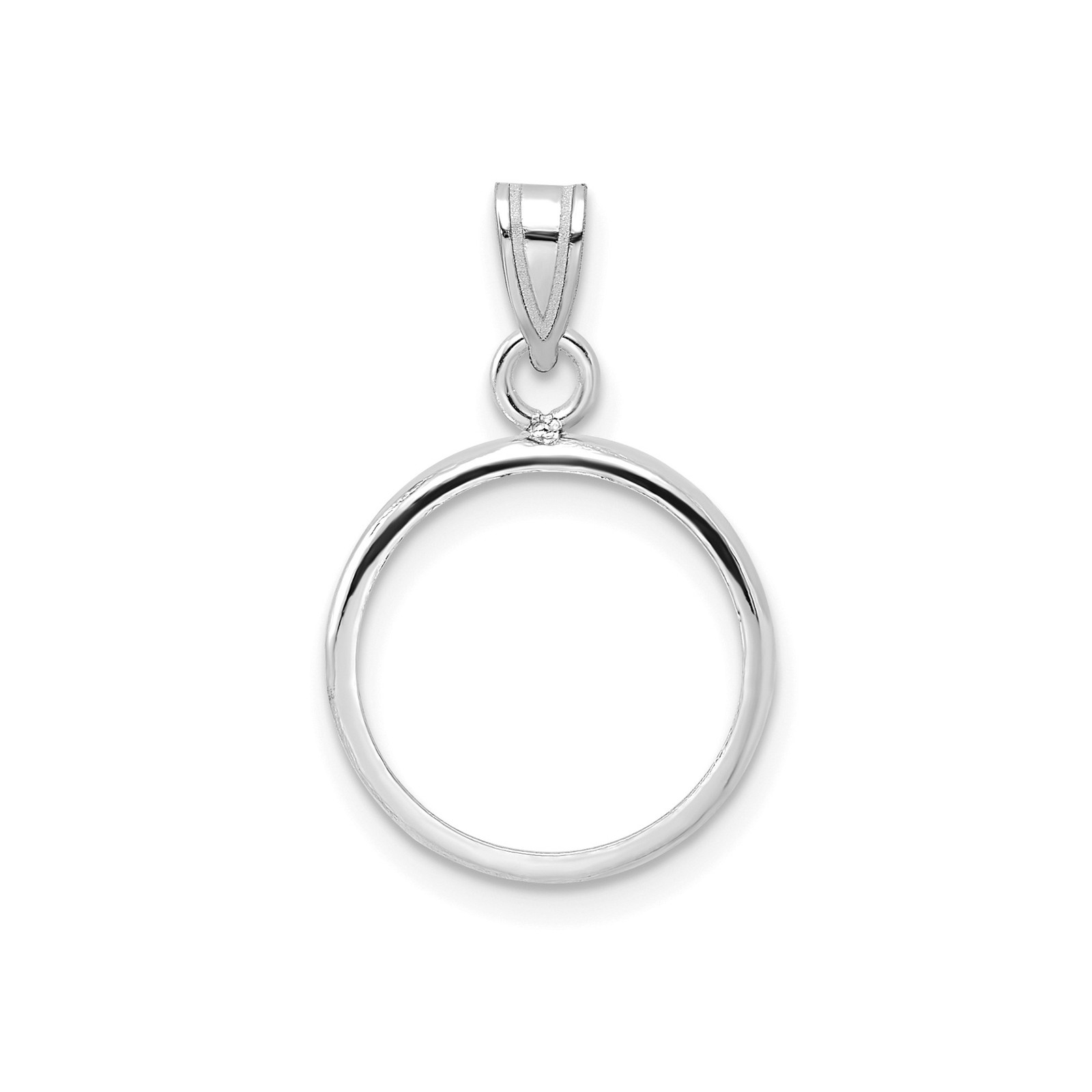 3¢ Trime Three Cent Silver Coin Bezel 14mm Polished Prong 14k White Gold