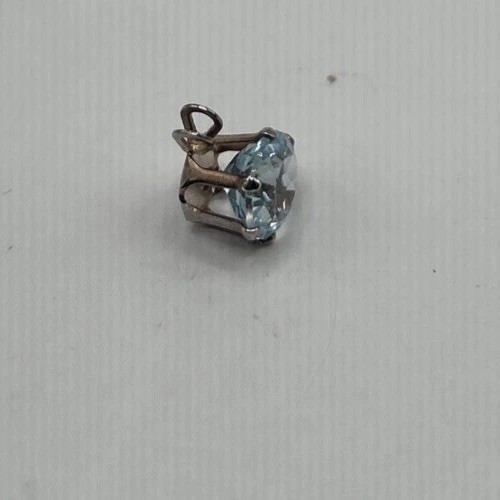 LG Round 1ct Sky Blue Topaz Pendant Set In 10k Gold 6 Prong Set 6mm; 4.25g Total