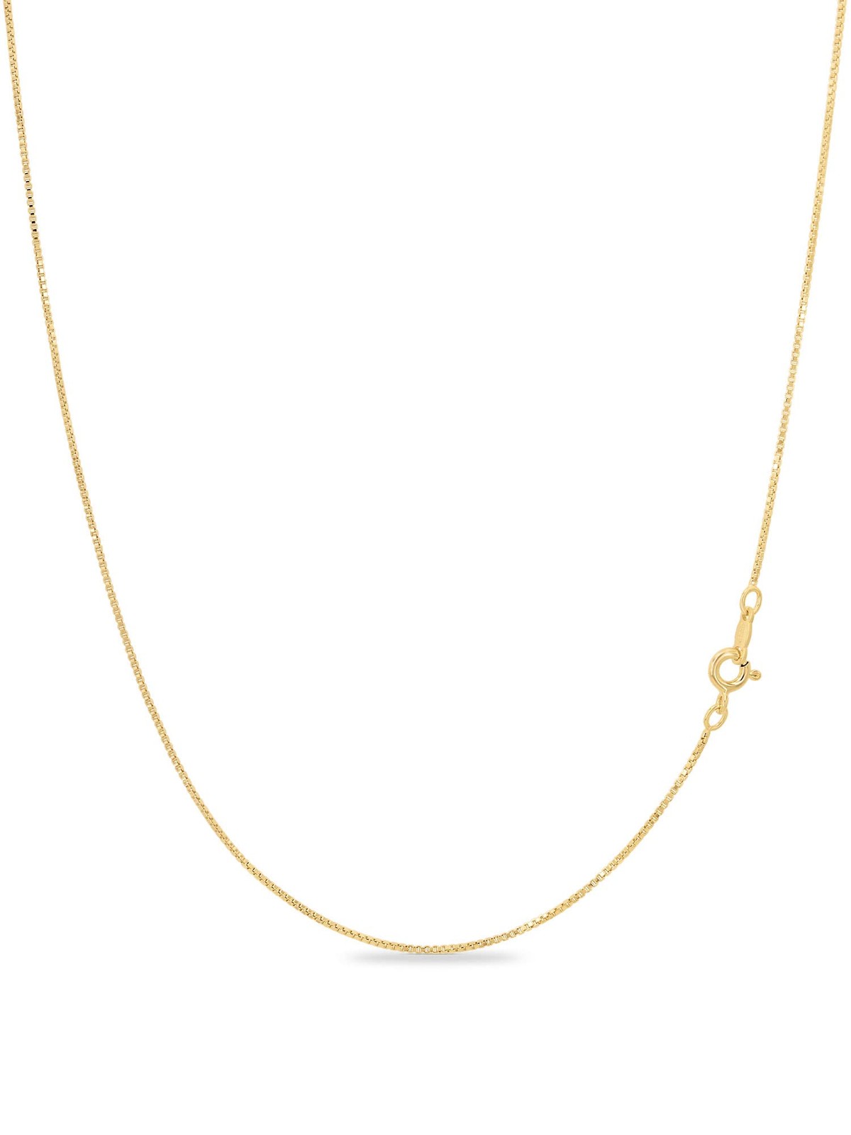 18k Gold over Sterling Silver 1mm Box Chain Necklace Made in Italy for Women,…