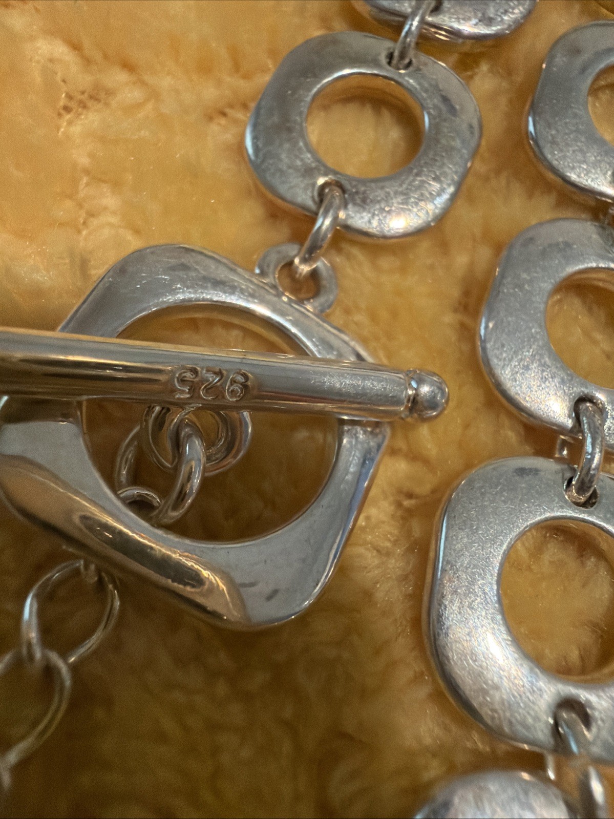 925 Sterling Silver Modern Geometric Link Necklace