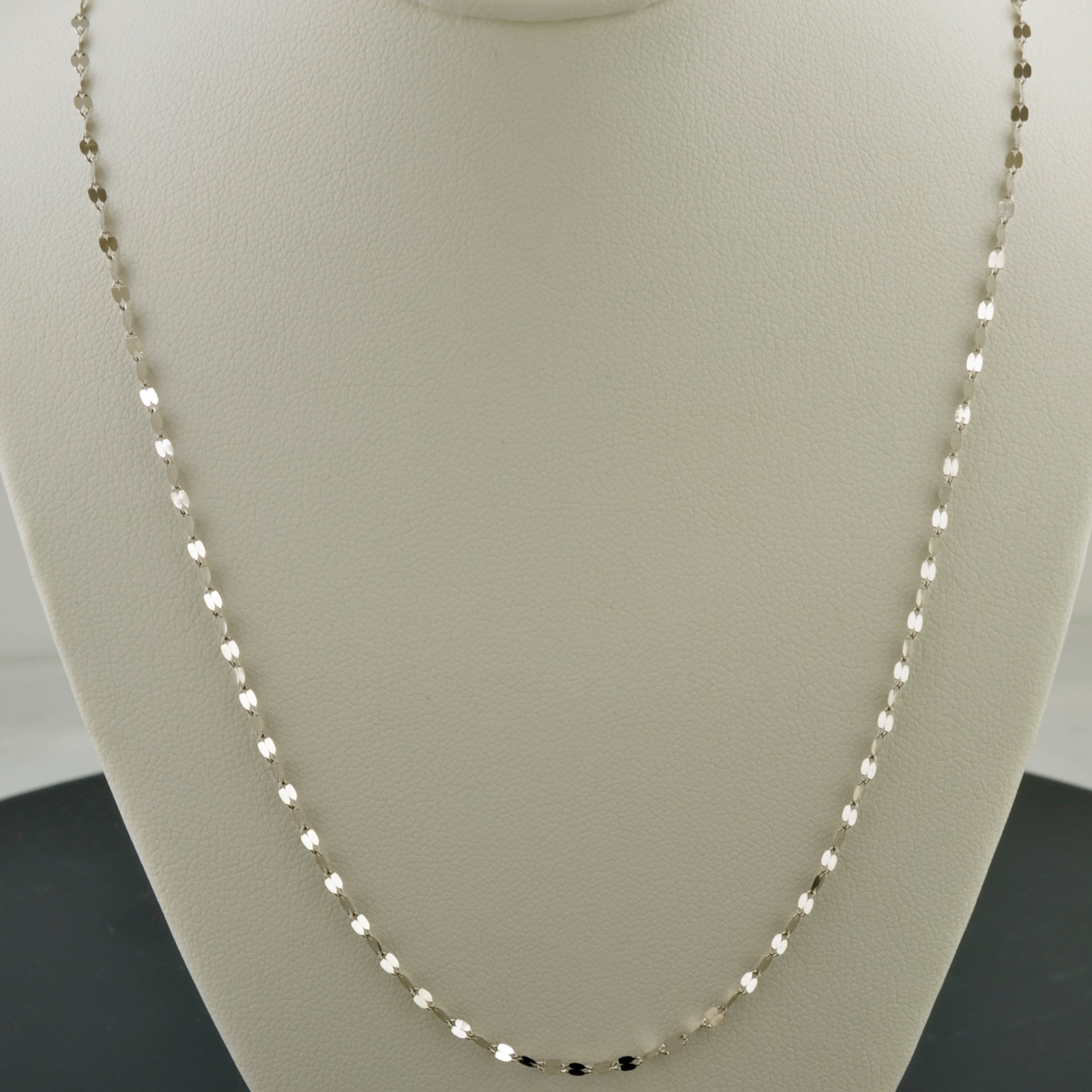 10K WHITE GOLD 1.9MM POLISHED MARINE LINK NECKLACE FREE SHIPPING AND GIFT BOX