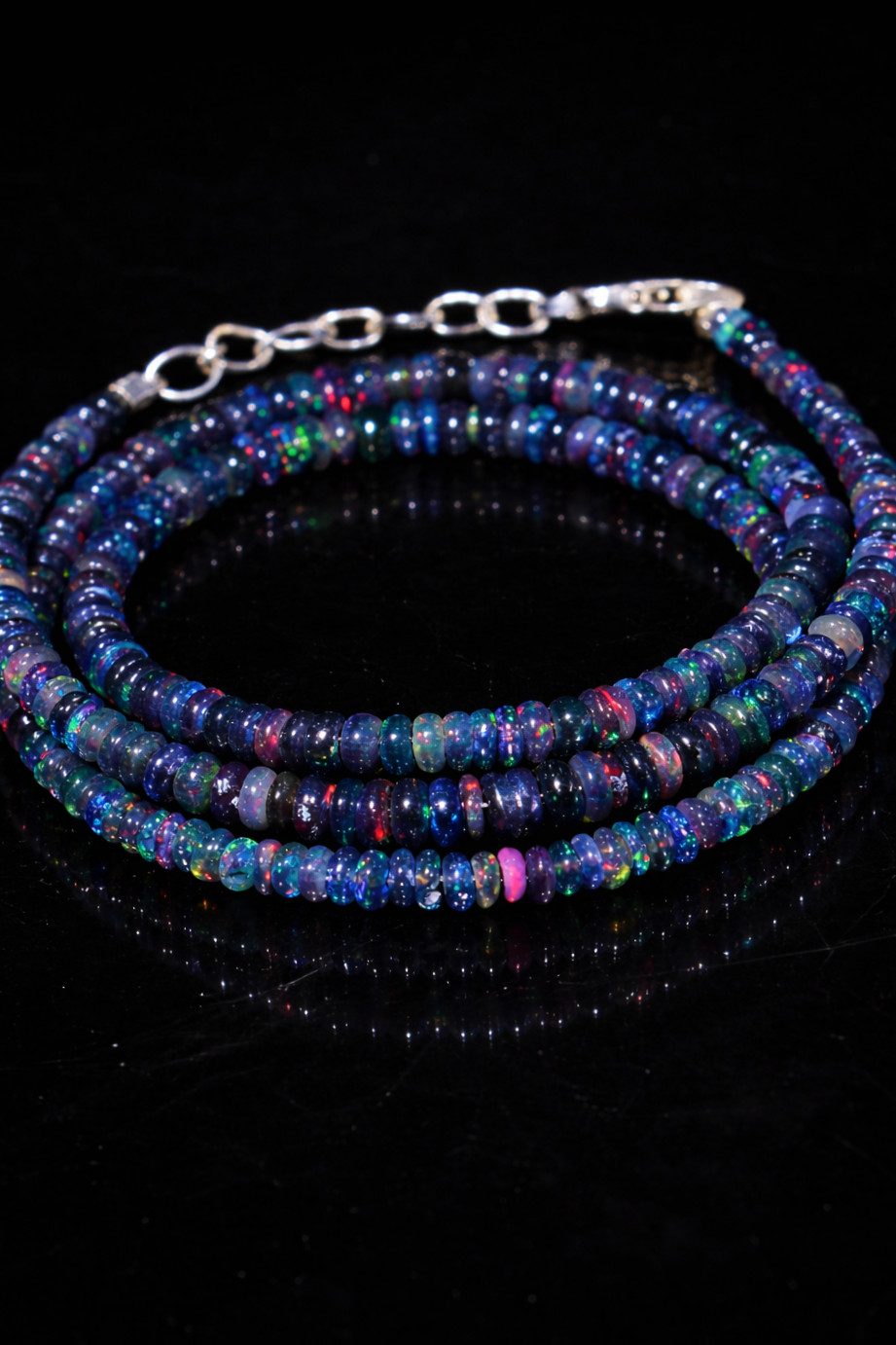 925 Sterling Silver Natural Ethiopian Opal Gemstone Beads 18″ Opal Necklace A16