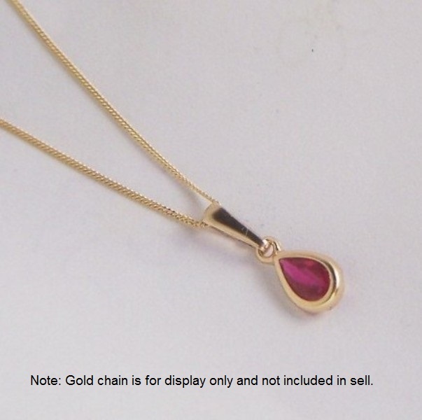 9ct Gold Ruby Pendant Charm Bday Anniversary X’mas GIFT BOX SOLID 9K Bargain