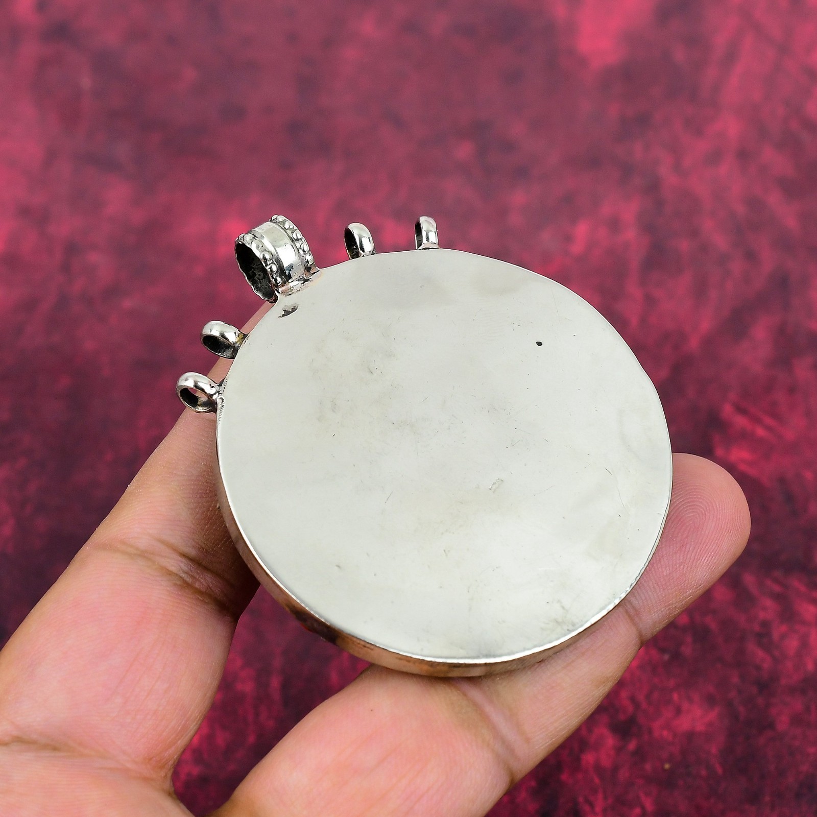 Turquoise, Coral Gemstone Handmade 925 Sterling Silver Nepali Pendant Jewelry