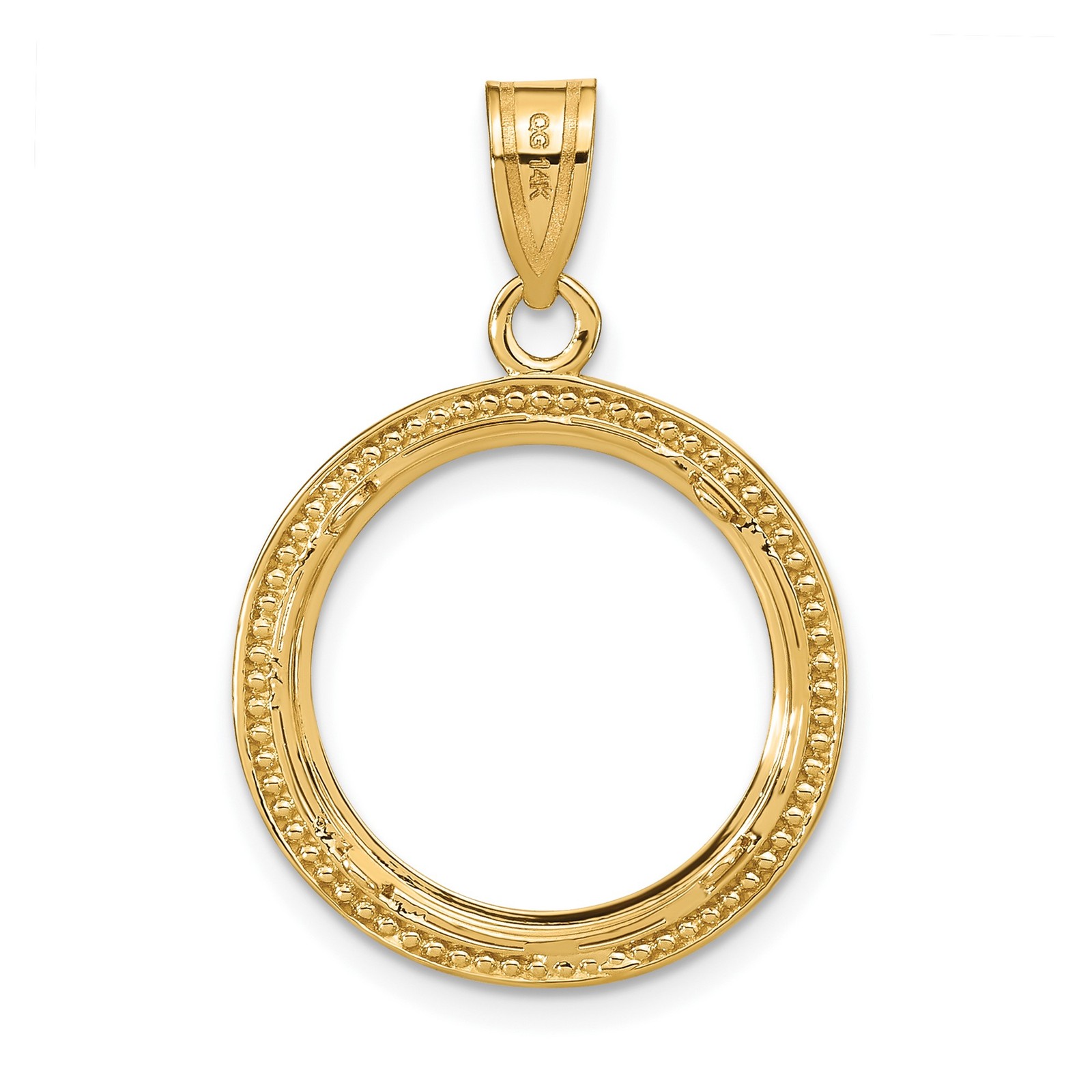 American Eagle Platinum Bezel 1/10 oz $10 14k Yellow Gold Pendant