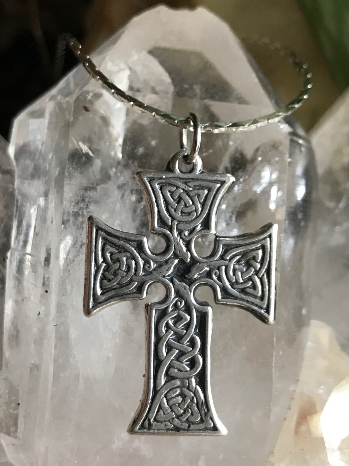 Celtic Cross sm Serpent Necklace 925 Pendant Handmade Original jewelry JKL 440