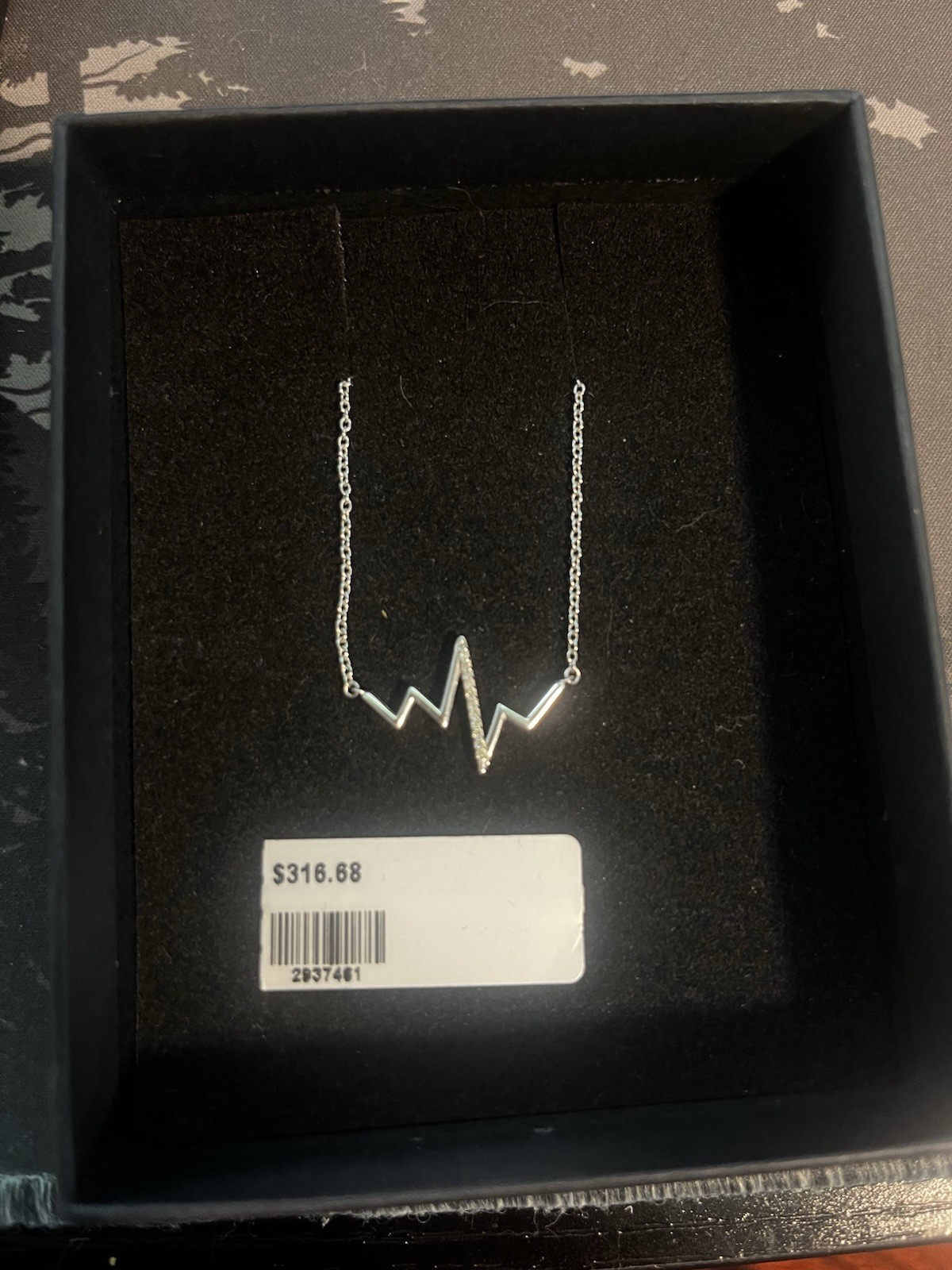 925 Silver Natural 0.1 CTW Diamond Heartbeat Pendant Necklace Cable Chain