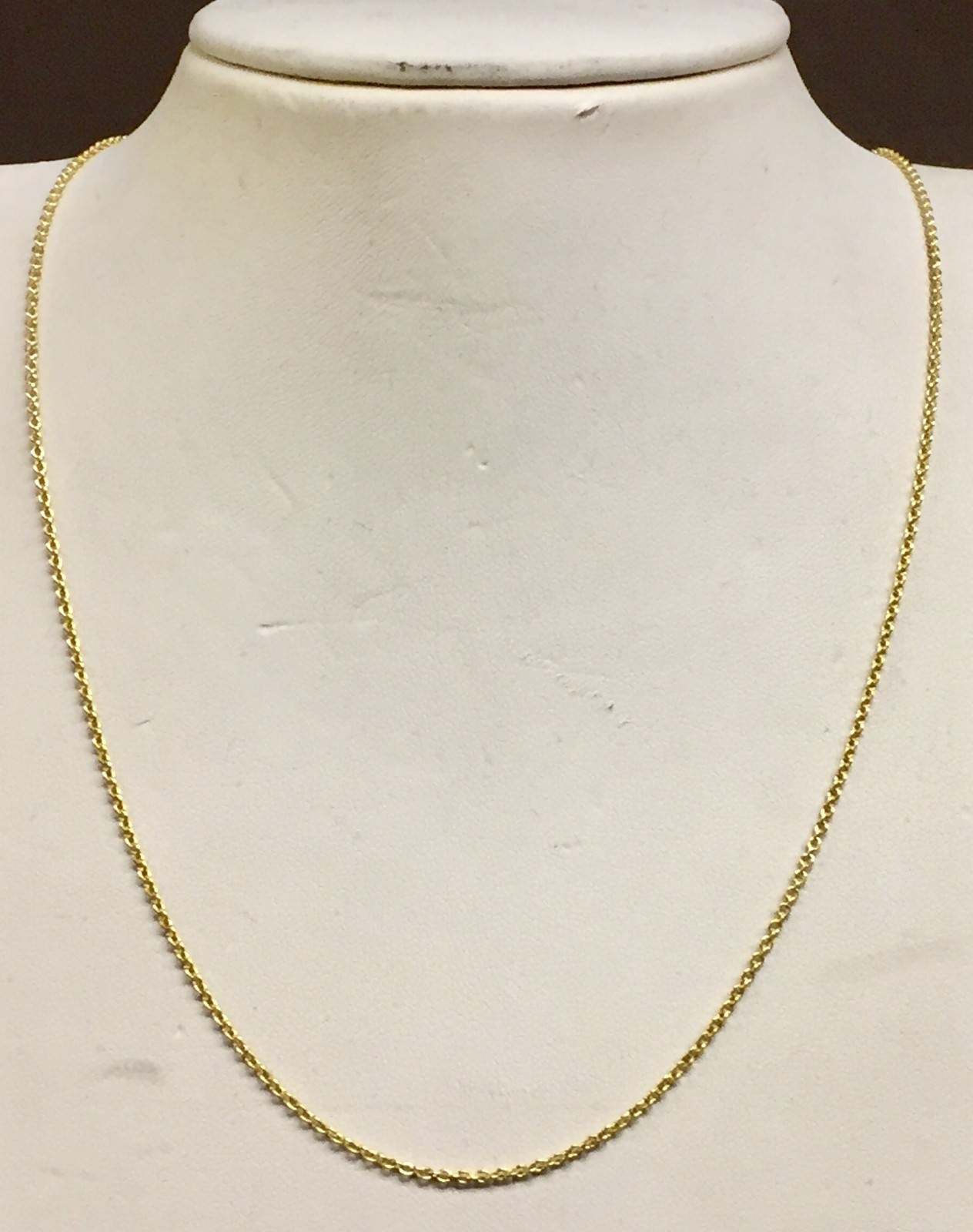 14k Yellow Gold Cable Link Pendant Chain/Necklace 18″ 1.5 mm 1.4 grams RCAB40