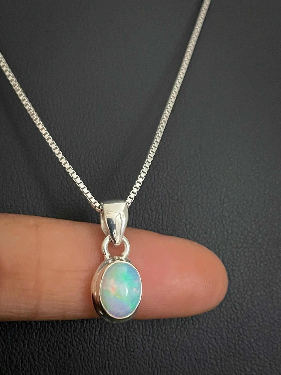 Nice Ethiopian Opal Gemstone 925 Sterling Silver Valentine’s Day Pendant