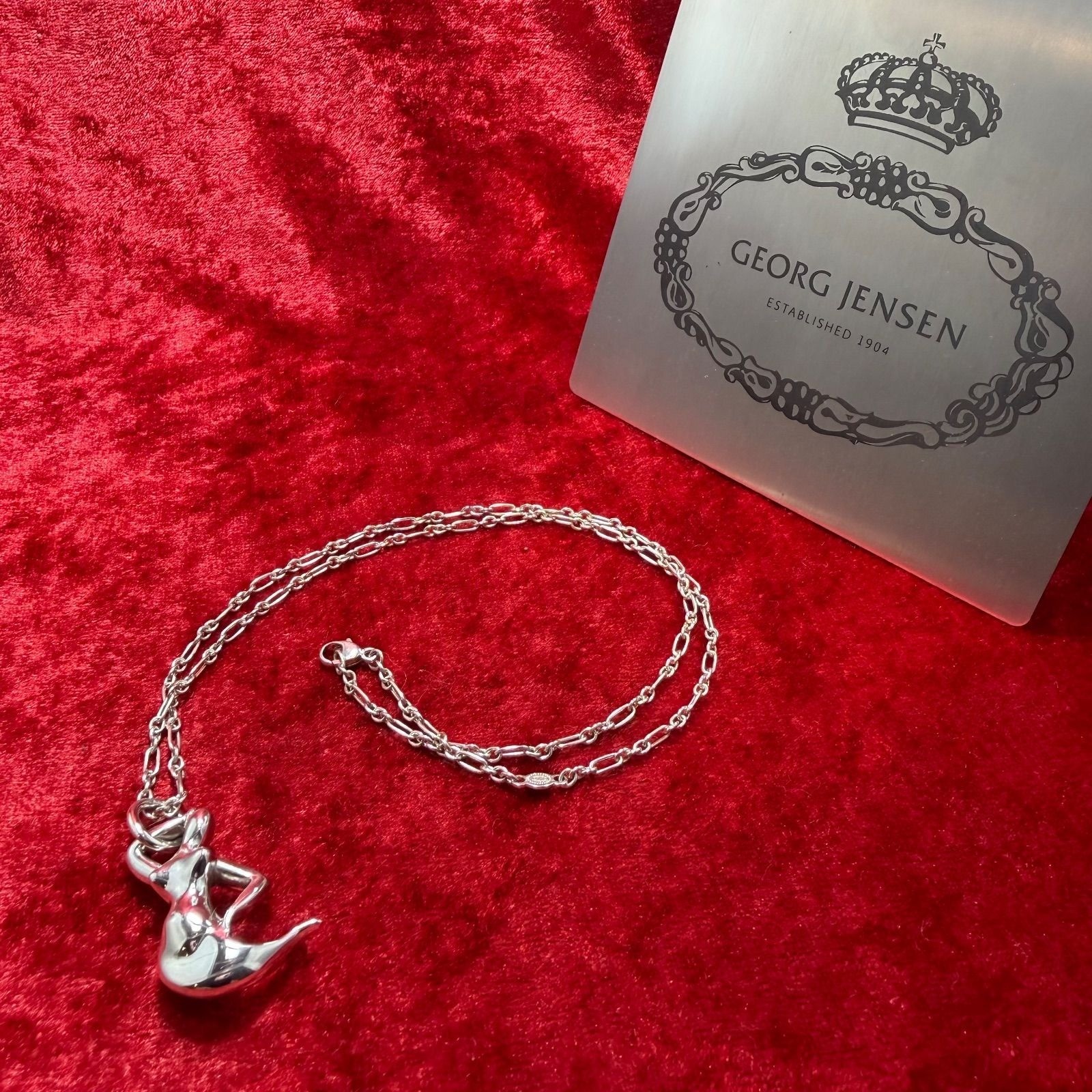 Georg Jensen Mermaid Pendant Necklace No.20 Silver 925 Discontinued Collectors