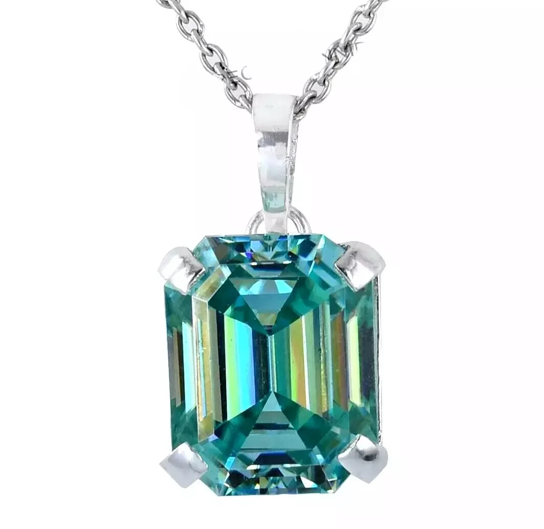 RARE 13.30 Ct Blue Treated Diamond Solitaire Pendant, Amazing Shine & Luster